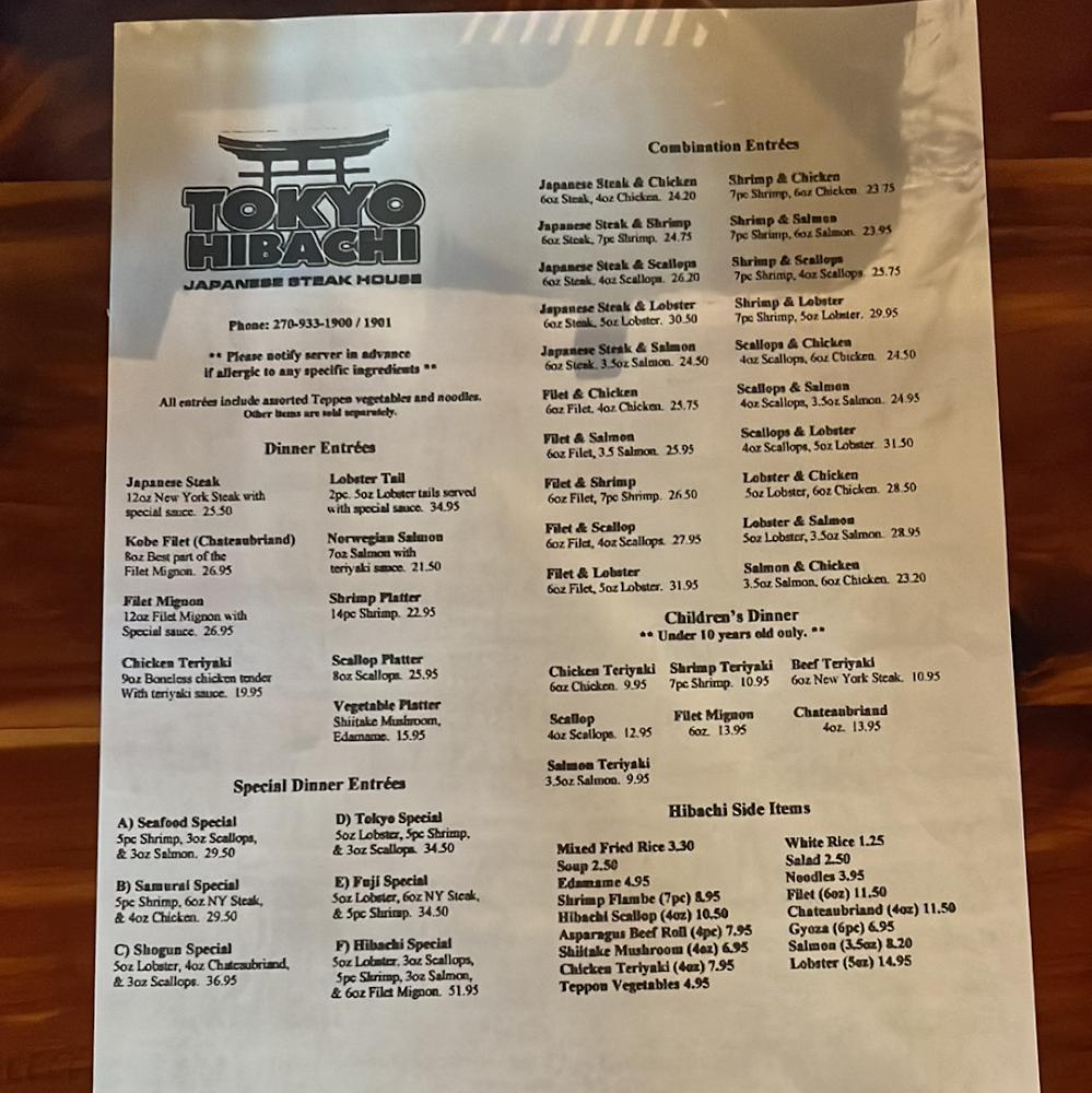 Tokyo Hibachi Menu image 1